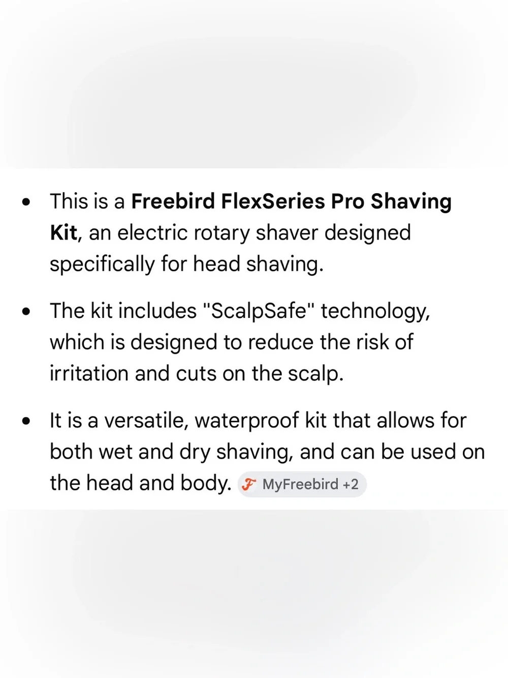 NIB Freebird Flex Series Shaving Kit
